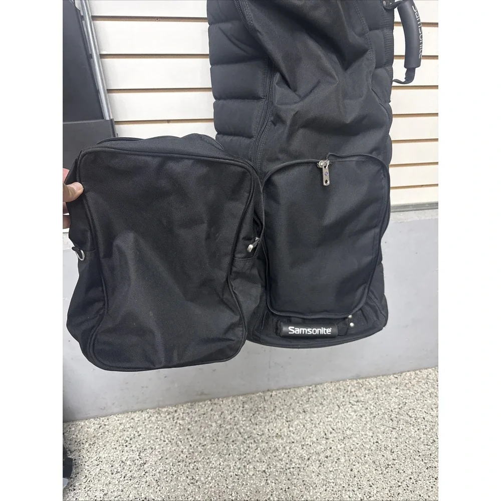 Samsonite Golf Premium Quilted Heavy Padded Rolling Golf Bag Travel Black NICE!